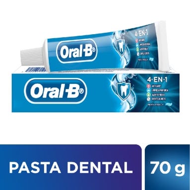 pasta dental oral b 4 en 1 menta suave 70g (caja x 24u)