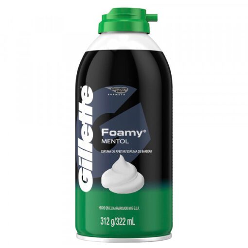 espuma de afeitar gillette foamy mentol 312g (caja x 12u)