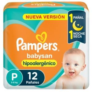 pañales pampers babysan talle p (pequeño) (pack x 12u) (caja x 6u)