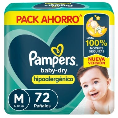 pañales pampers babydry talle m (mediano) (pack x 26u) (caja x 6u)