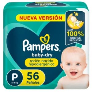 pañales pampers babydry talle p (pequeño) (pack x 36u) (caja x 6u)