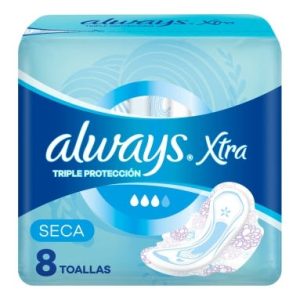 toallitas always xtra triple protección día seca con alas (pack x 8u) (caja x 24u)