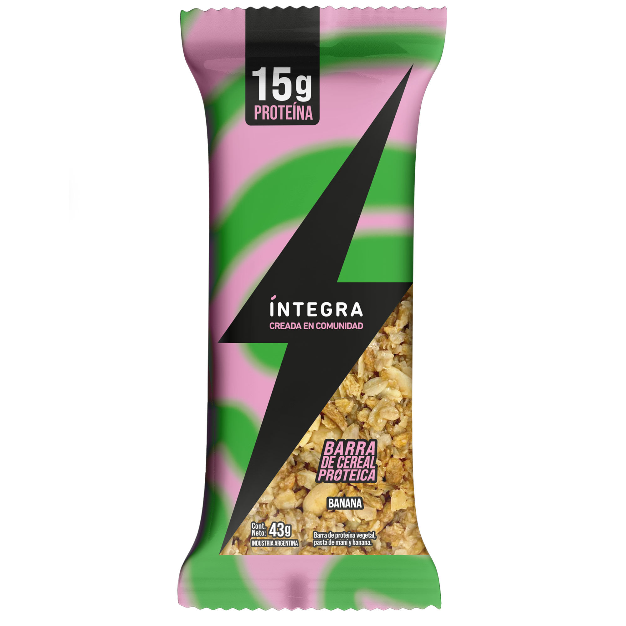 barra proteica integra banana pack 10u 450g