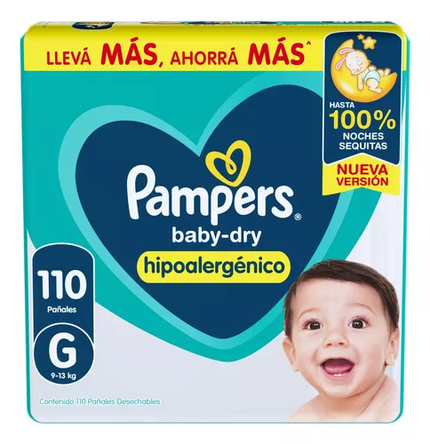 pañales pampers babydry talle g (grande) (pack x 44u) (caja x 6u)