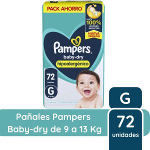 pañales pampers babydry talle g (grande) (pack x 22u) (caja x 6u)