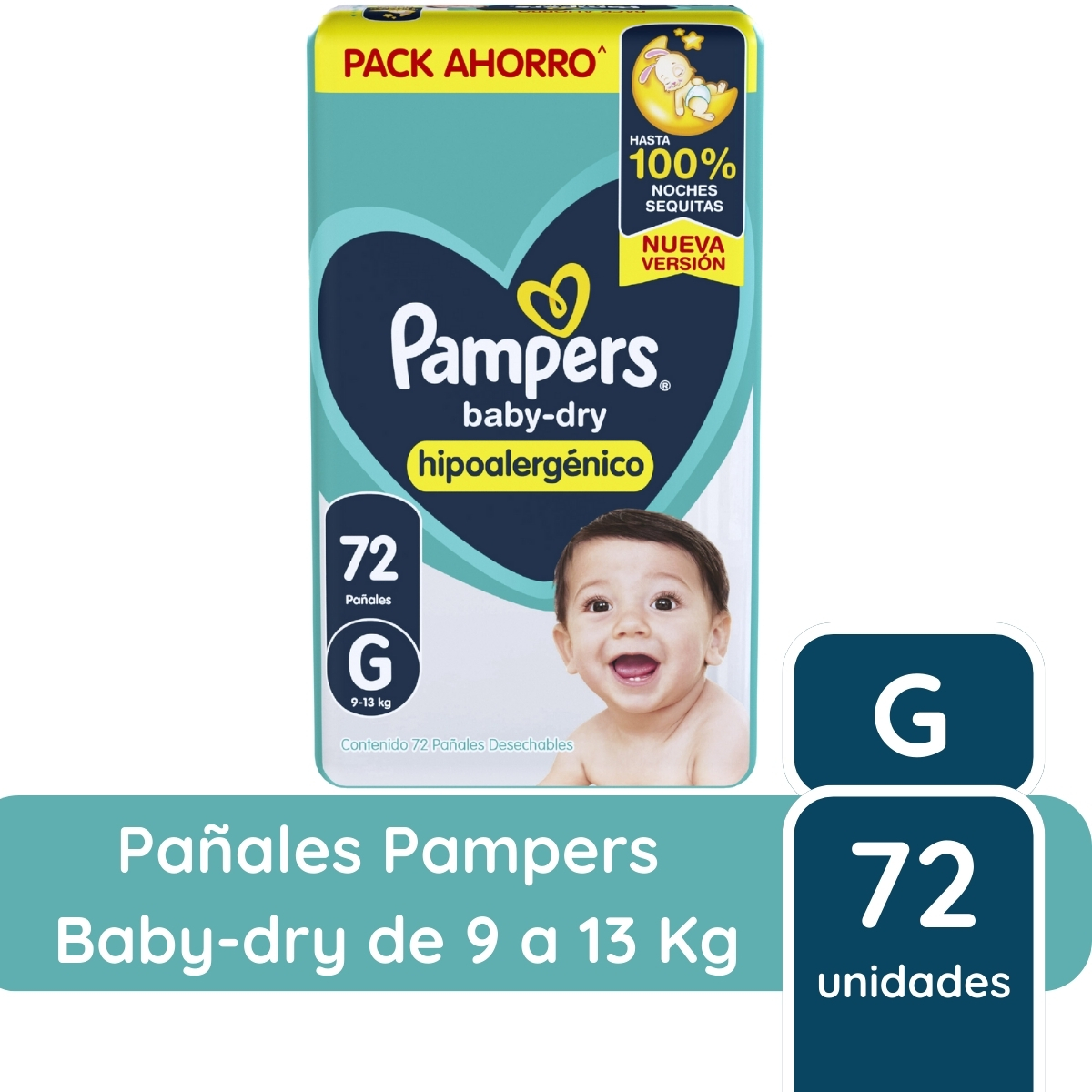 pañales pampers babydry talle g (grande) (pack x 22u) (caja x 6u)
