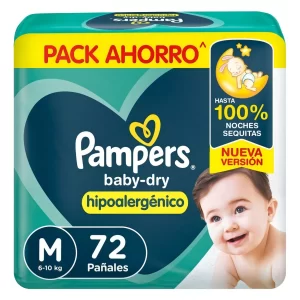 pañales pampers babydry talle m (mediano) (pack x 52u) (caja x 6u)