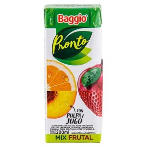 jugo baggio junior mix frutal 200cc (pack x 18u)