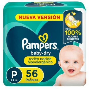 pañales pampers babydry talle p (pequeño) (pack x 56u) (caja x 6u)