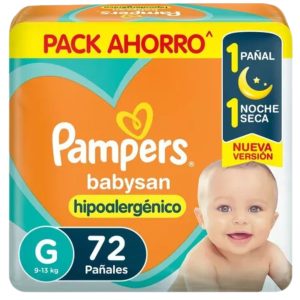 pañales pampers babysan talle g (grande) (pack x 9u) (caja x 6u)