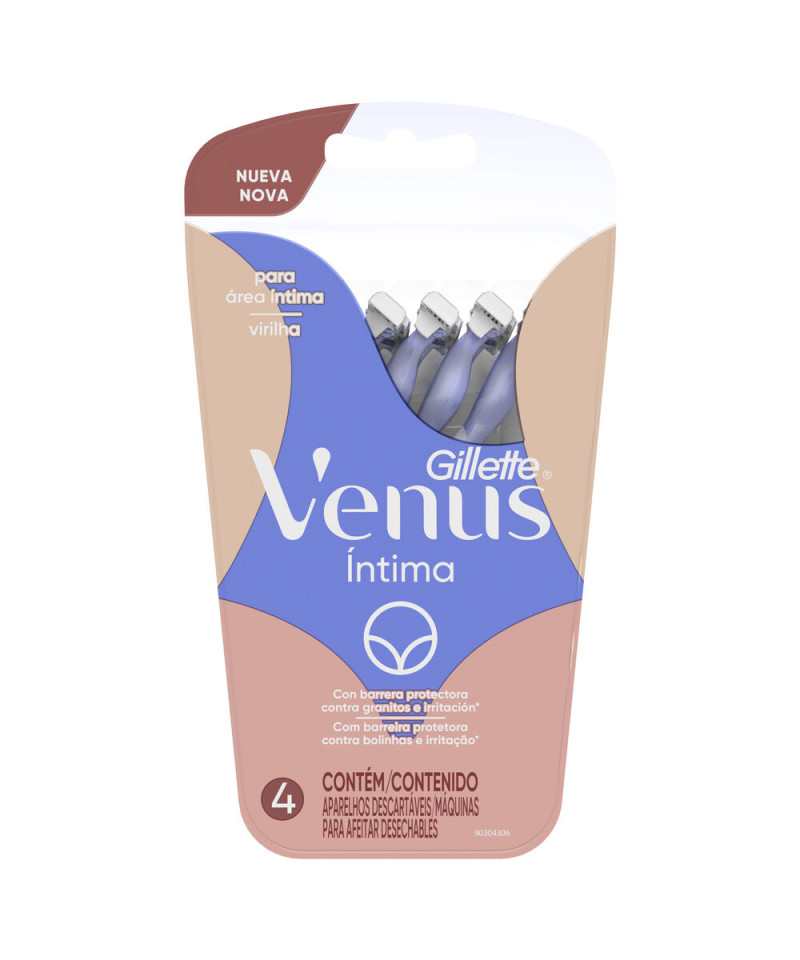 afeitadora gillette venus intima desechable (pack x 4u) (caja x 12u)