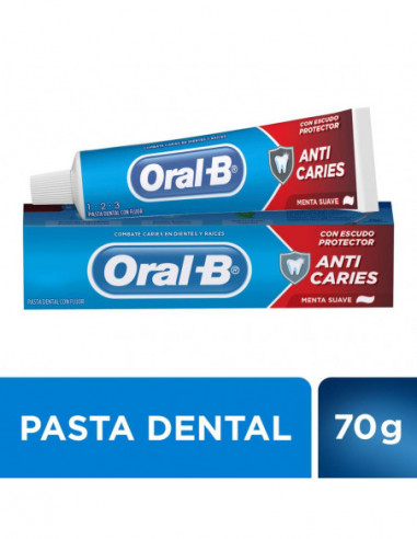 pasta dental oral b 1 2 3 anti caries 70g (caja x 12u) pasta dental oral b 1 2 3 anti caries 70g (caja x 12u)