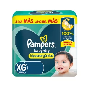 pañales pampers babydry talle xg (pack x 36u) (caja x 6u)