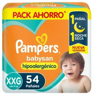 pañales pampers babysan talle xxg (pack x 8u) (caja x 6u)