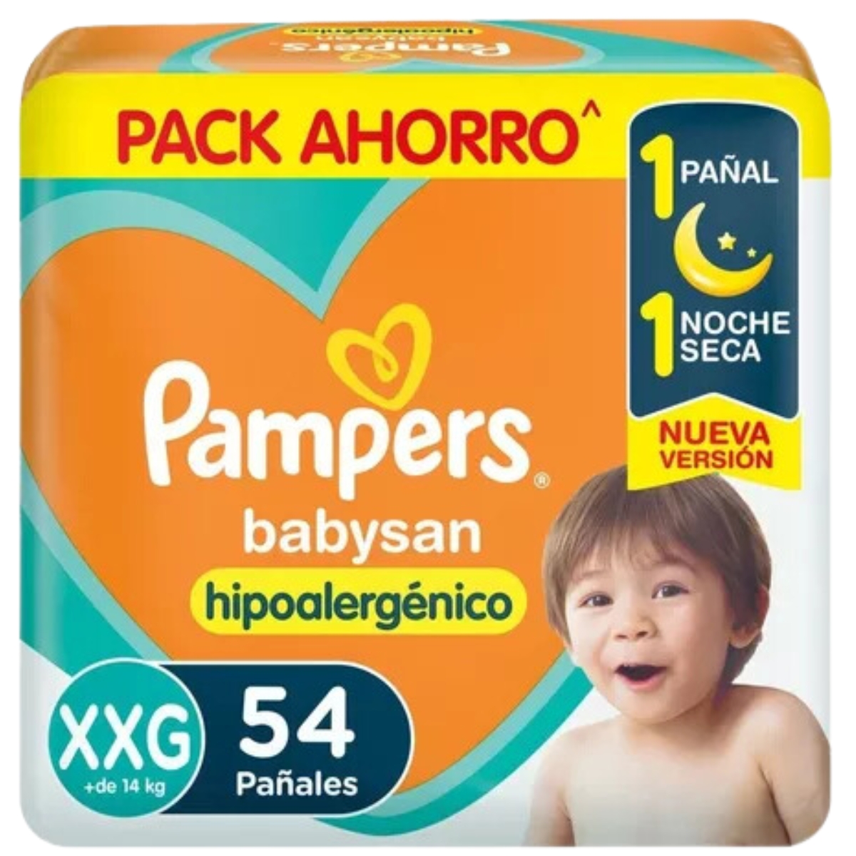 pañales pampers babysan talle xxg (pack x 8u) (caja x 6u)