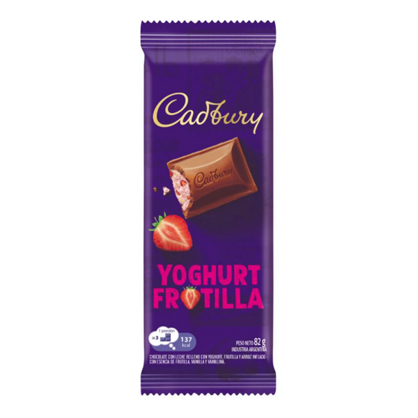 chocolate cadbury yoghurt frutilla 82gr x28u chocolate cadbury yoghurt frutilla 82gr x28u