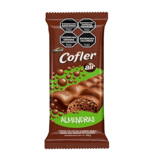 chocolate cofler macizo con almendras 55gr x10u