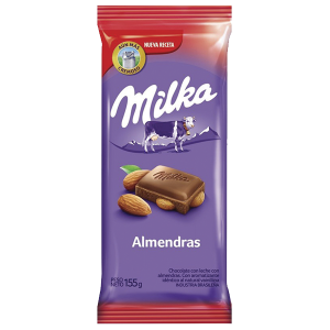 chocolate milka almendra 155gr x 12u