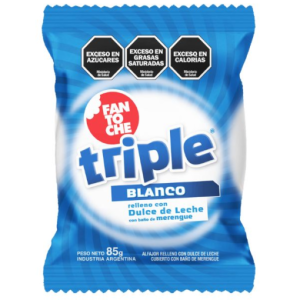alfajor fantoche triple blanco 85gr x12u x 12
