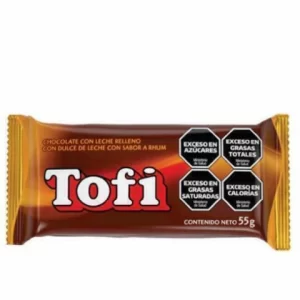 chocolate tofi leche relleno dulce de leche 55g (caja x 15u)
