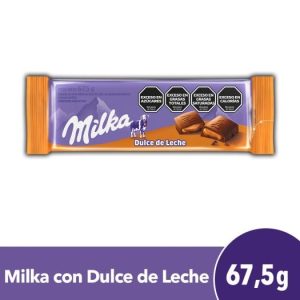 chocolate milka tableta relleno dulce de leche 67.5g (caja x 30u)