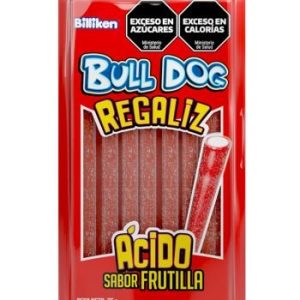 gomitas regaliz bull dog frutilla aceitada 70gr x24u