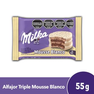 alfajor milka triple mousse blanco x 36u