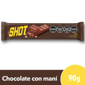 chocolate shot con maní 90g caja x16 unidades