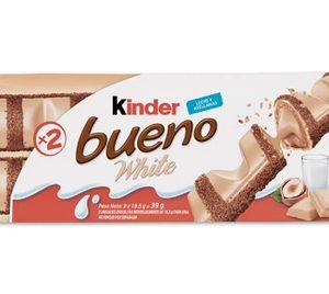 kinder bueno white 39g oblea con chocolate blanco y avellanas