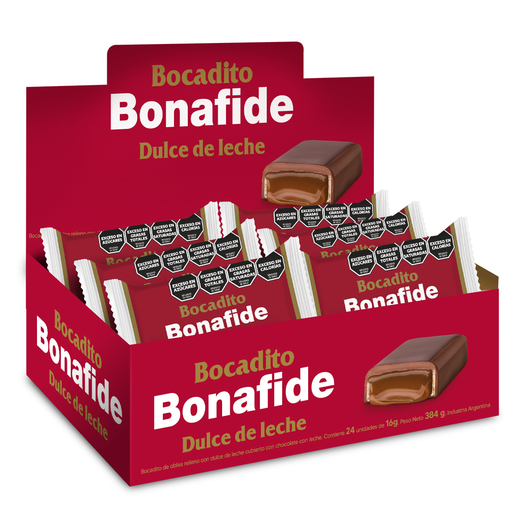 bocadito bonafide relleno dulce de leche 17g (caja x 24u) bocadito bonafide relleno dulce de leche 17g (caja x 24u)