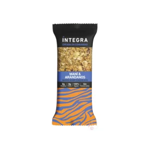 barra de cereal integra maní y arándanos 8gr proteína x 10