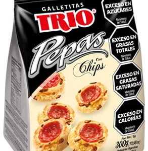 galletitas trio pepas con chips 180grs x 20