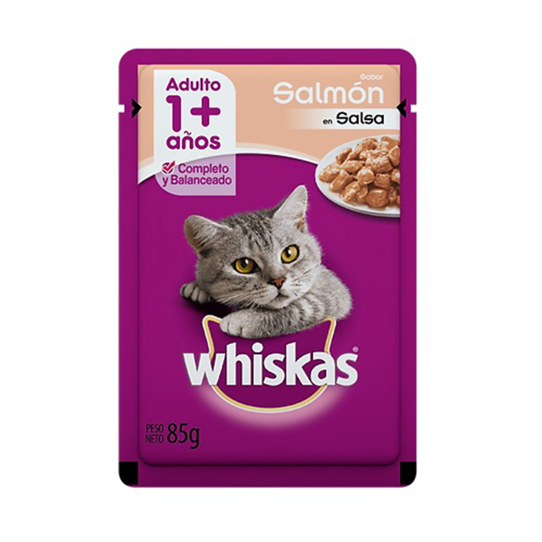 alimento gato whiskas adulto salmón 12u alimento gato whiskas adulto salmón 12u