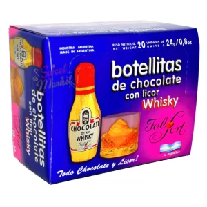 bombón licorfort botellitas whisky (display x 20u)