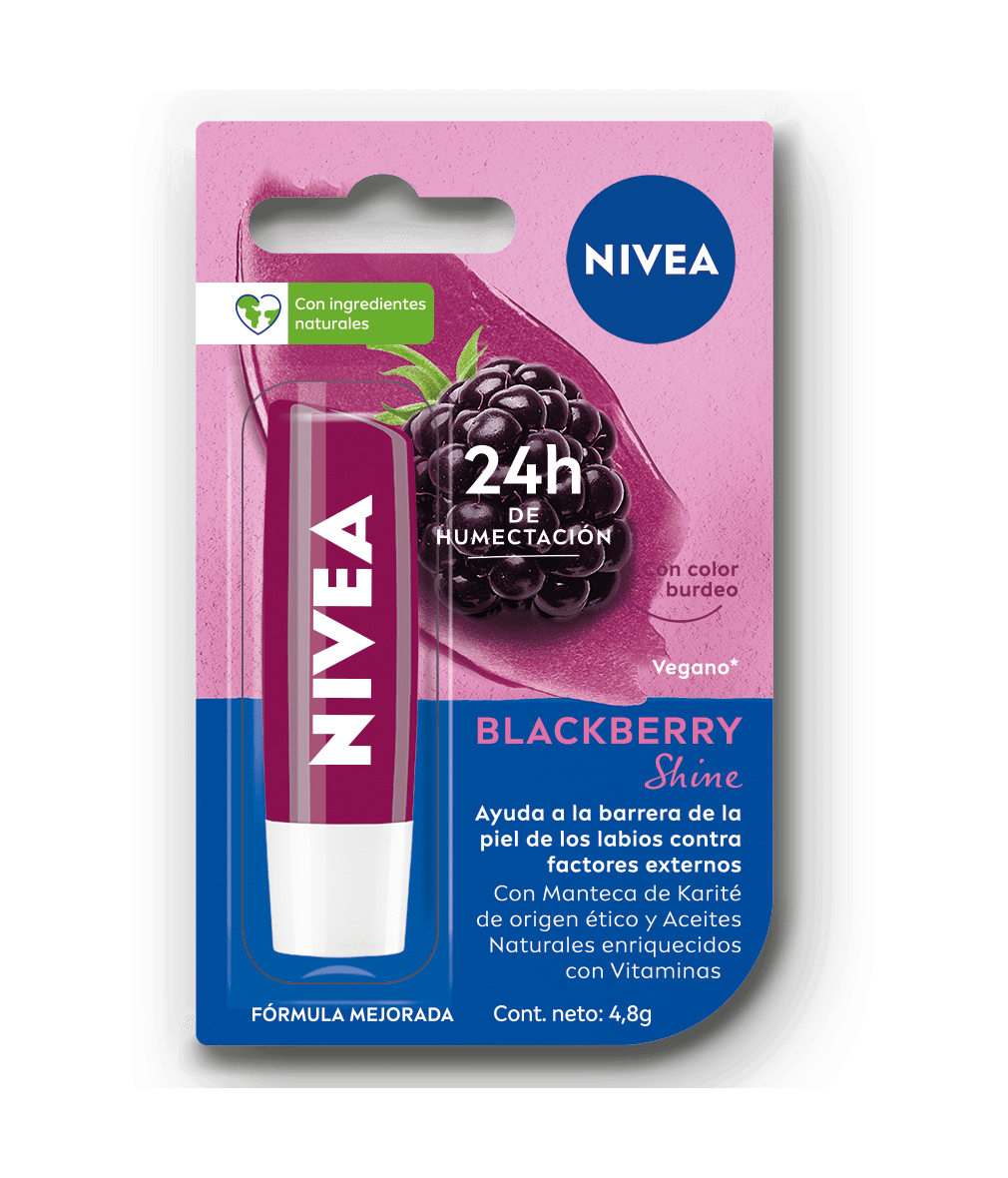 protector labial nivea blackberry shine mora 4.8g protector labial nivea blackberry shine mora 4.8g