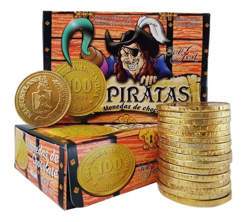 monedas de chocolate piratas 5g (display x 60u) monedas de chocolate piratas 5g (display x 60u)