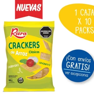 crackers de arroz riera clásicas 100g sin tacc x10u