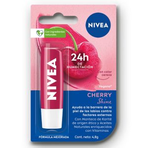 protector labial nivea brillo cherry shine 4.8g (display x 12u)