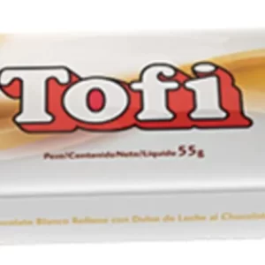 chocolate tofi blanco relleno dulce de leche 55g (caja x 15u)