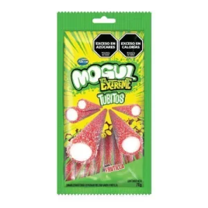 gomitas mogul tubitos extreme frutilla 70gr x30u