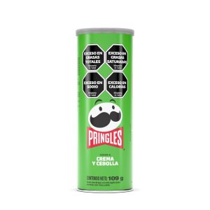 papas fritas pringles crema y cebolla 109gr. x 18