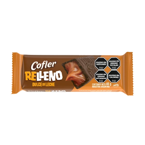 chocolate cofler relleno dulce de leche 46g (caja x 20u)