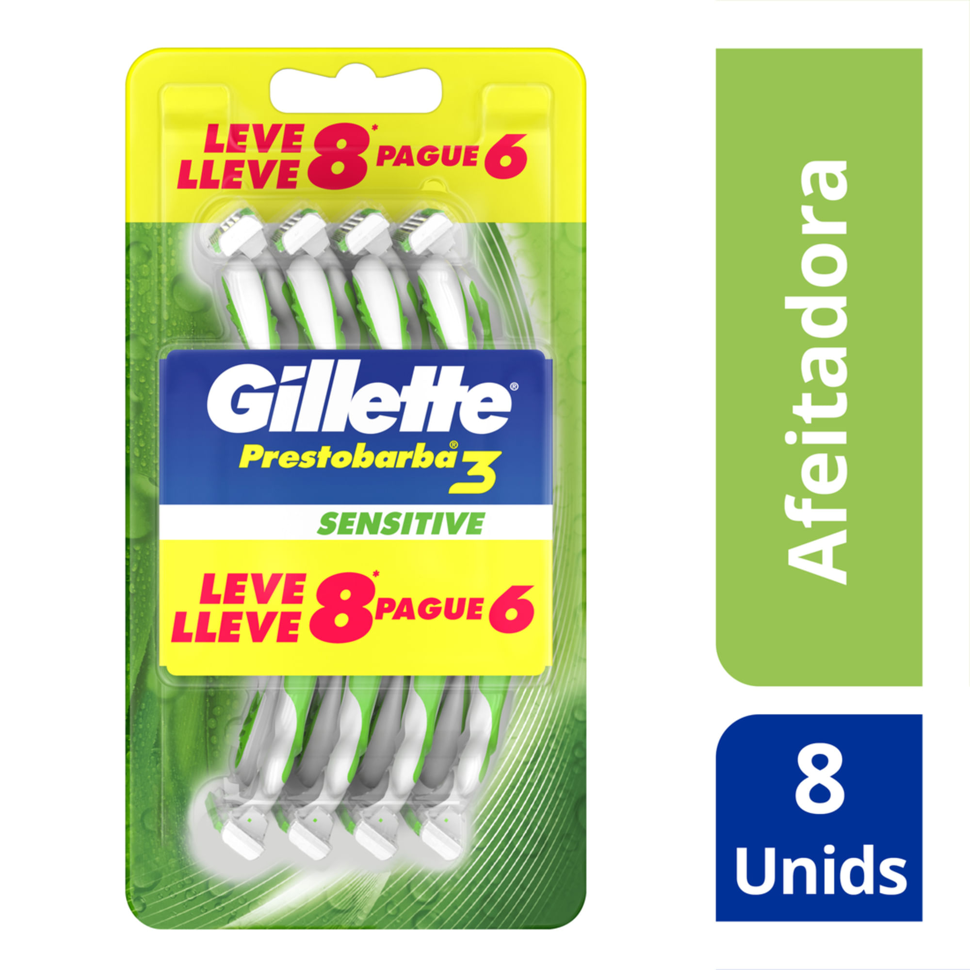 afeitadora gillette prestobarba3 sensecare 150ml (pack x 3u)