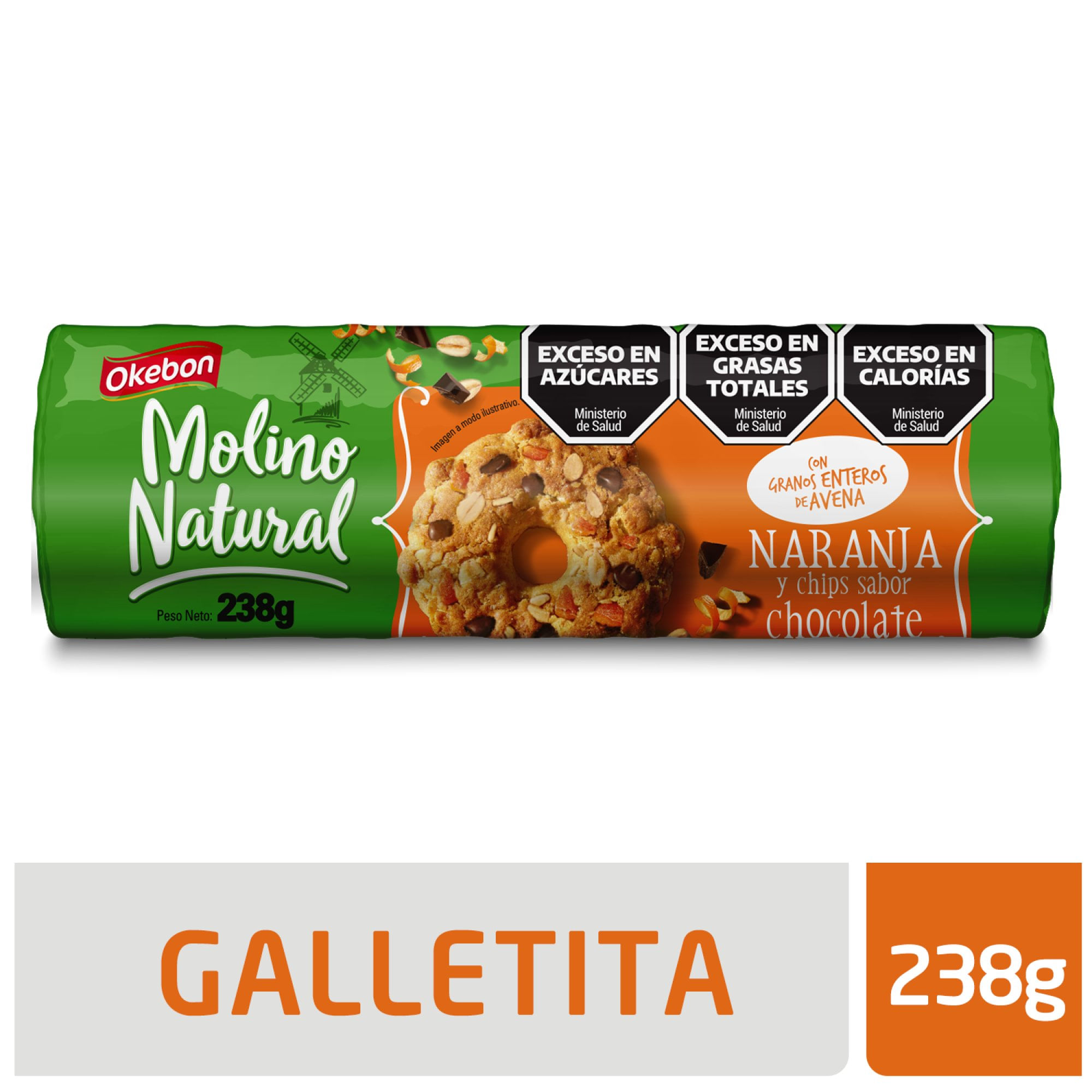 galletitas okebon molino natural naranja chips 16u galletitas okebon molino natural naranja chips 16u