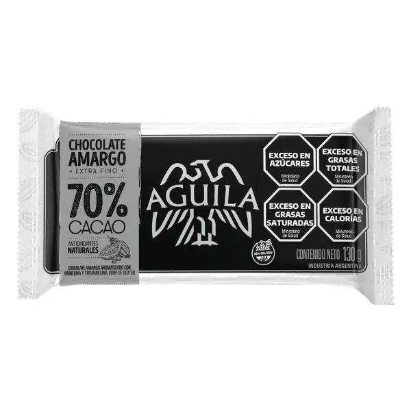chocolate Águila extrafino 70% cacao 130g (caja x 15u)