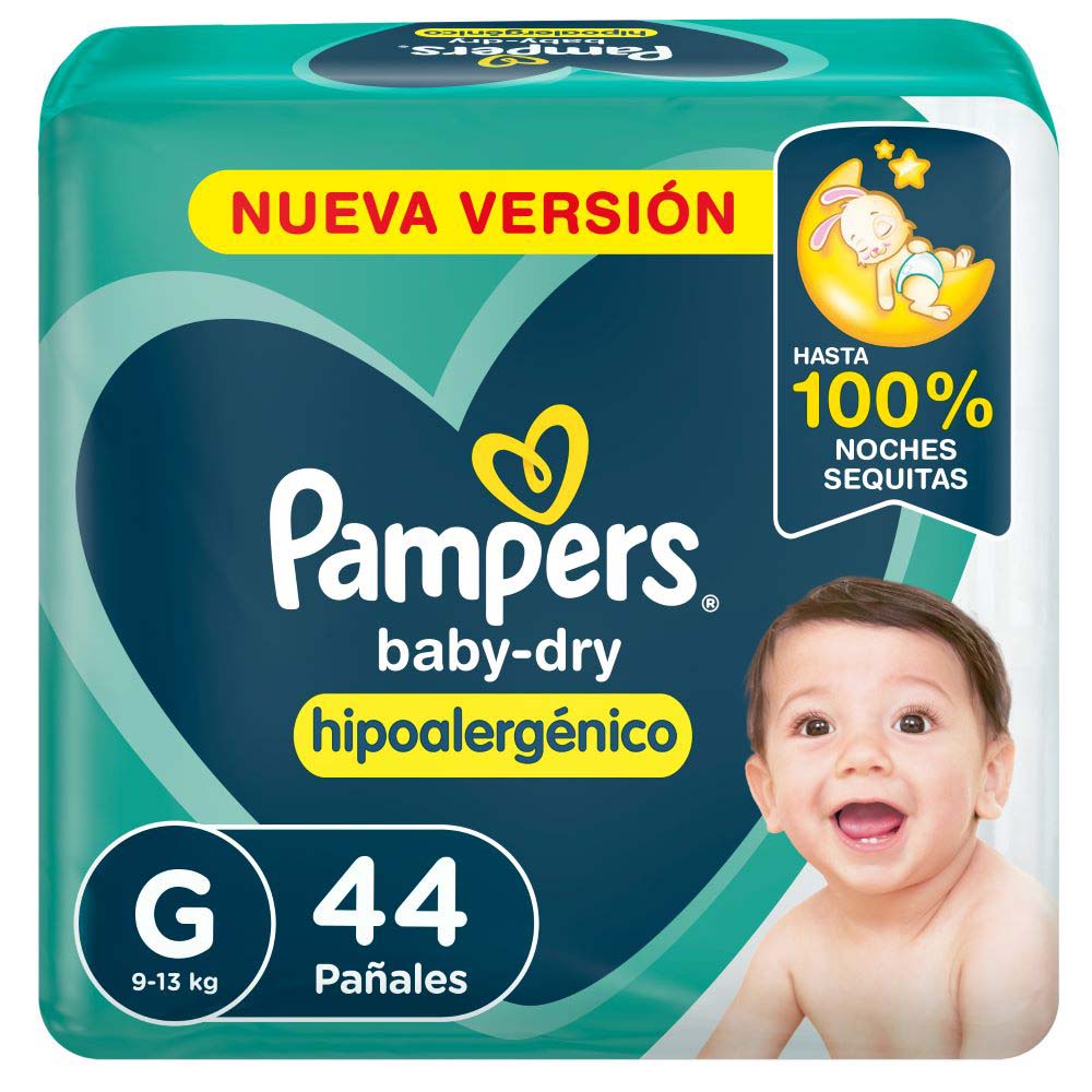 pampers baby dry grande 8u hipoalergénico